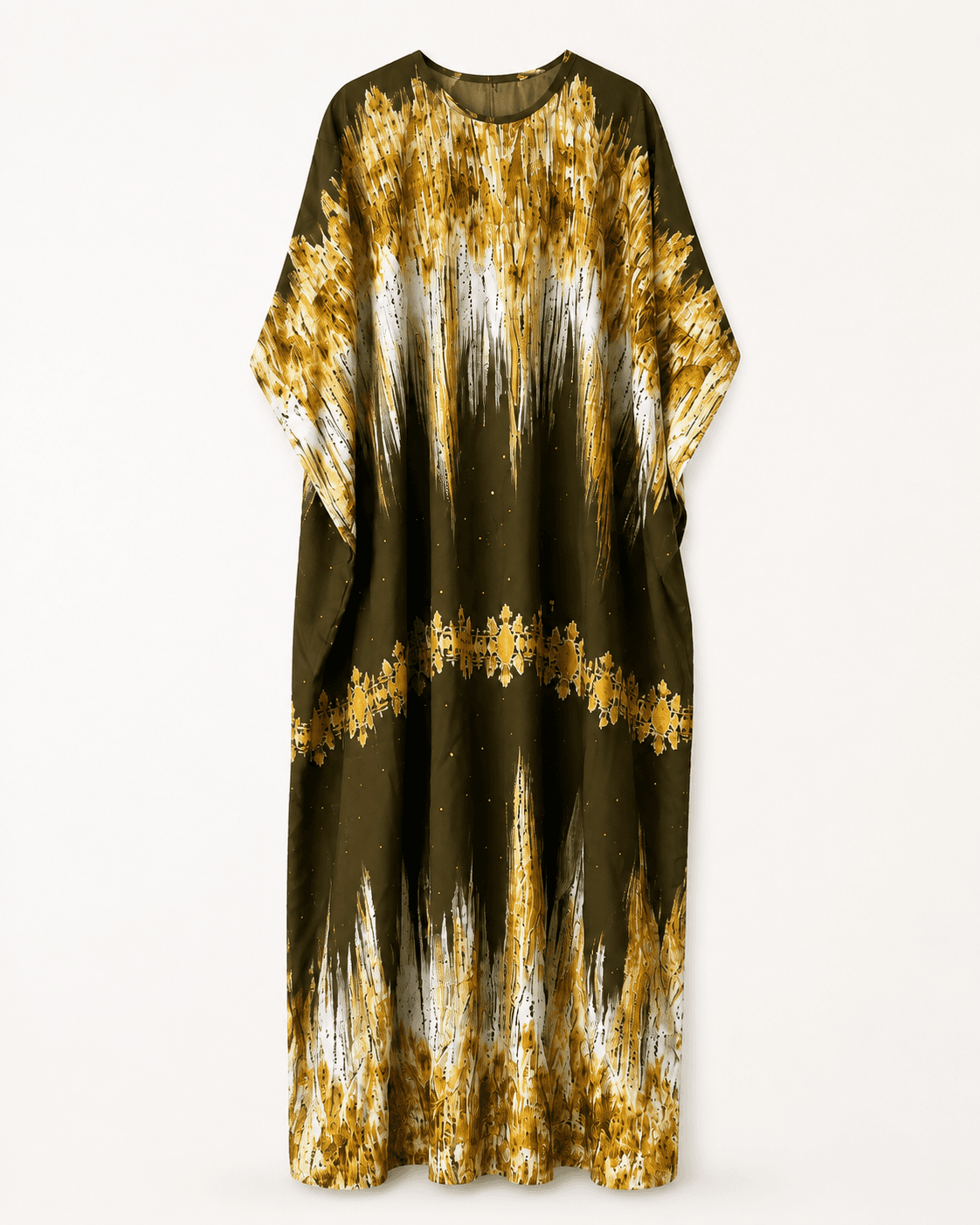 Olive & Gold Abstract Print Kaftan product photo