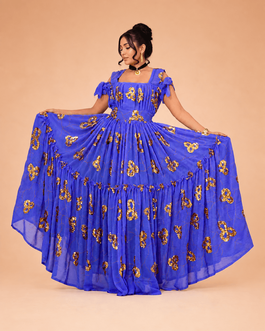 Purple & Gold Traditional Dress product photo